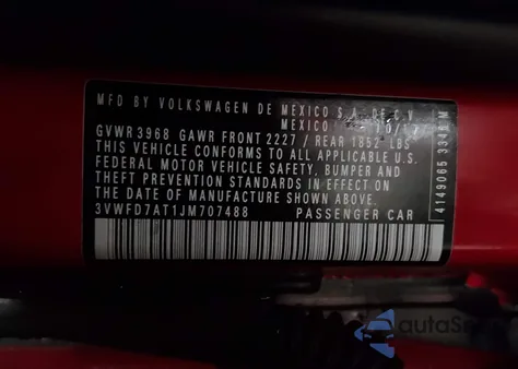 2018 Volkswagen Beetle 2.0T Coast/2.0T S из США, поврежденный, VIN 3VWFD7AT1JM707488